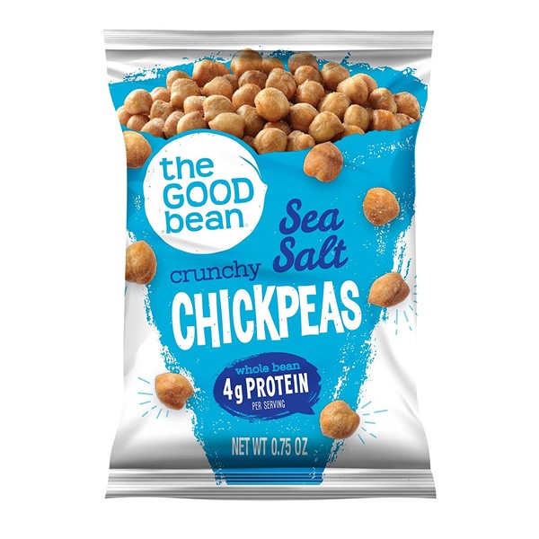 The Good Bean Crunchy Chickpeas Snacks, Sea Salt, 0.75 Ounce, 50 count