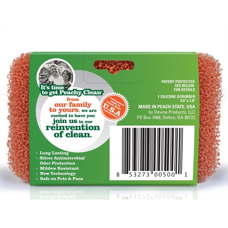 Gourmet Silicone Scrubber by Peachy Clean (Qty 1) with Fresh