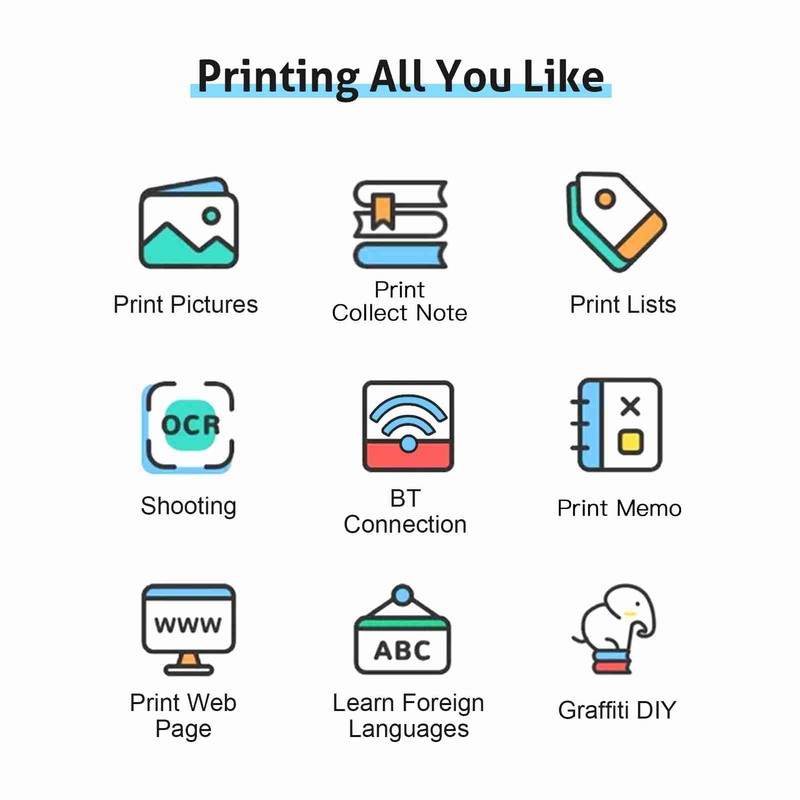 All-in-one Photo Printer Multifunction Portable Printer Wireless Instant Mini Printer