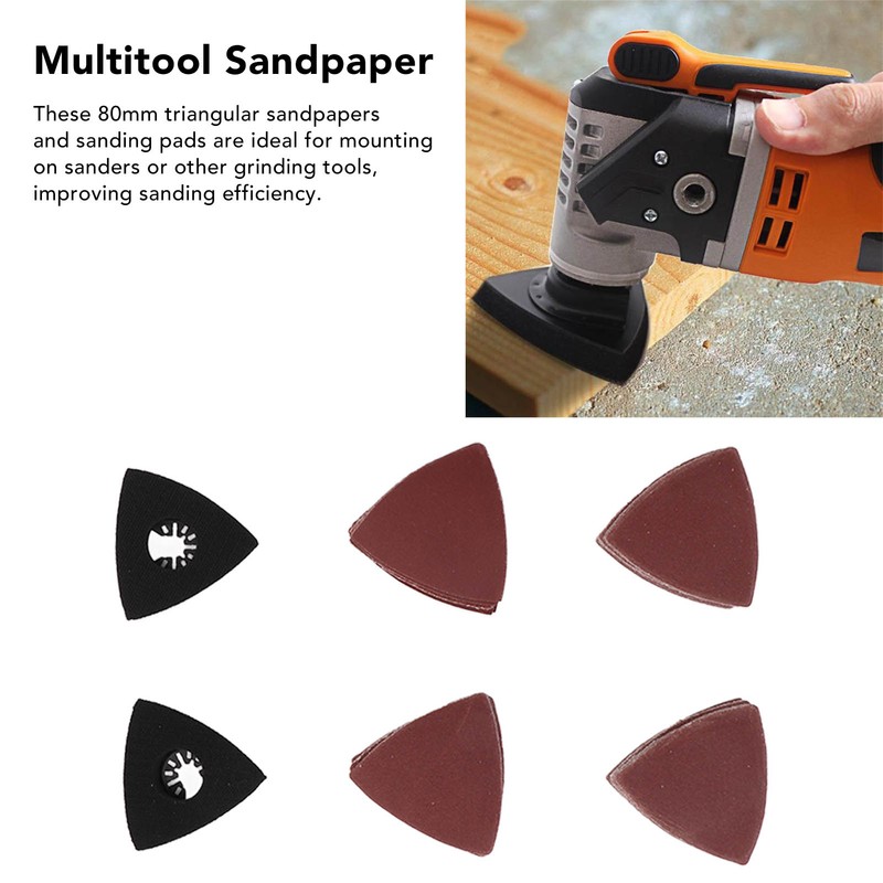 80mm Triangular Sandpaper Set Multifunctional Polishing Sanding Paper Replacement with