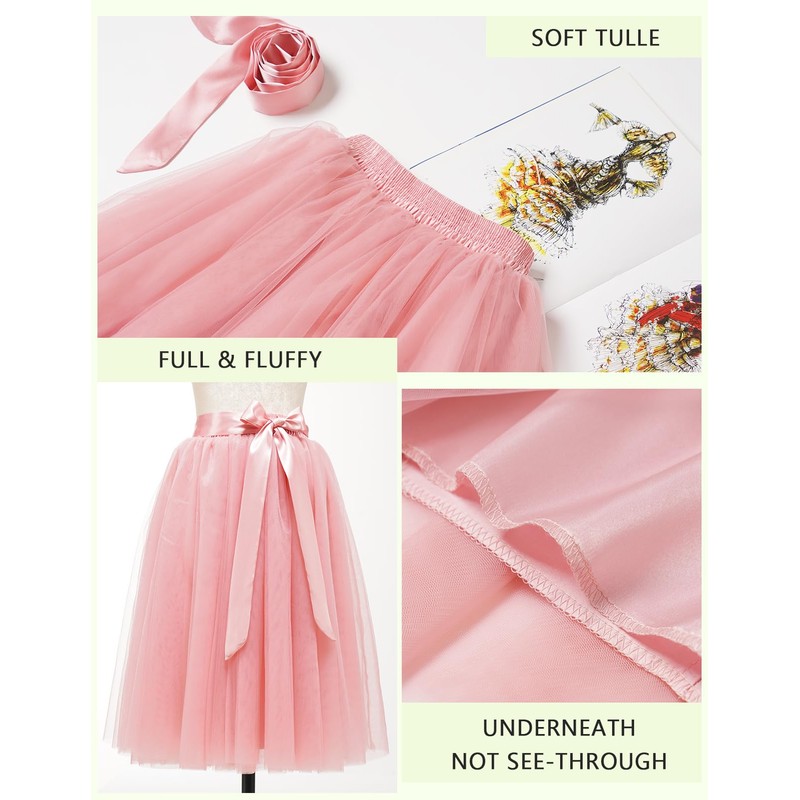 Bridesmay - Falda de tul para mujer, longitud a la