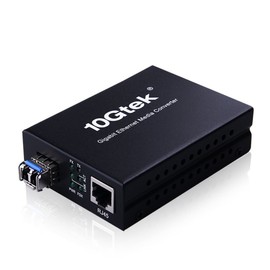 ipolex Gigabit Single Mode LC Fiber to Ethernet Media Converter with a SFP-LX Module, 1.25G Fiber to Copper RJ45 Media Converter, 1000Base-LX to 10/100/1000Base-TX (1310-nm, 20km@OS1OS2SMF). 1-Pack.