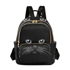 ISAOA Women Backpack Purse Small Backpack Anti-theft Black Cat Lovely Shoulder Bags Backpack for Women Girls Lightweight Mini Backpack for Daily Use #01 38, #01