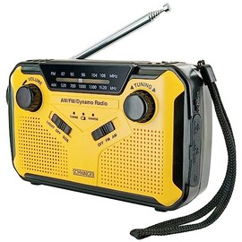 Schwaiger Outdoor Radio FM, AM, FM Hand Crank, Solar Panel, Splashproof, Shockproof, Torch, Yellow, Black