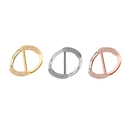 ARFUKA Set of 4 T-Shirt Clip Scarf Clip Shirt Tie Clip Round Clothing Corner Button for Women and Girls, Metal