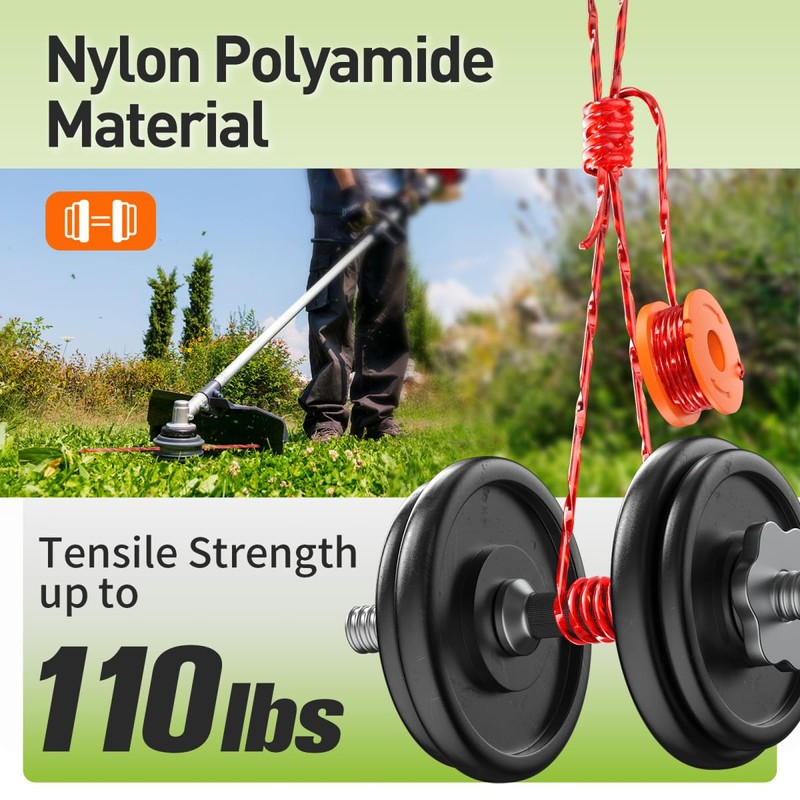 VOSOIR 20 Pack WA0010 Weed Eater String Compatible with Worx,