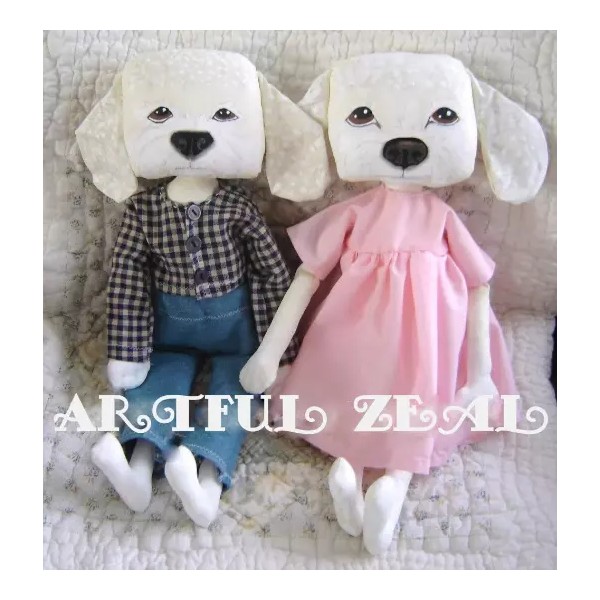 Pattern by Jennie Taylor Folk Art Doll, Dog Doll PATTERN,