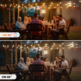 GvvooHome 50 Pack LED G40 Replacement Bulbs for String Lights, Shatterproof Plastic Globe Bulb for Indoor Outdoor Patio Decor, E12 Candelabra Socket Base, Warm White