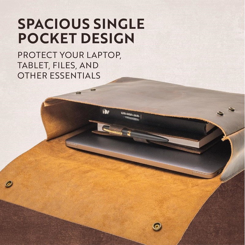 Leather File Folder Organizer Document Holder, File Case, A5 Binder,