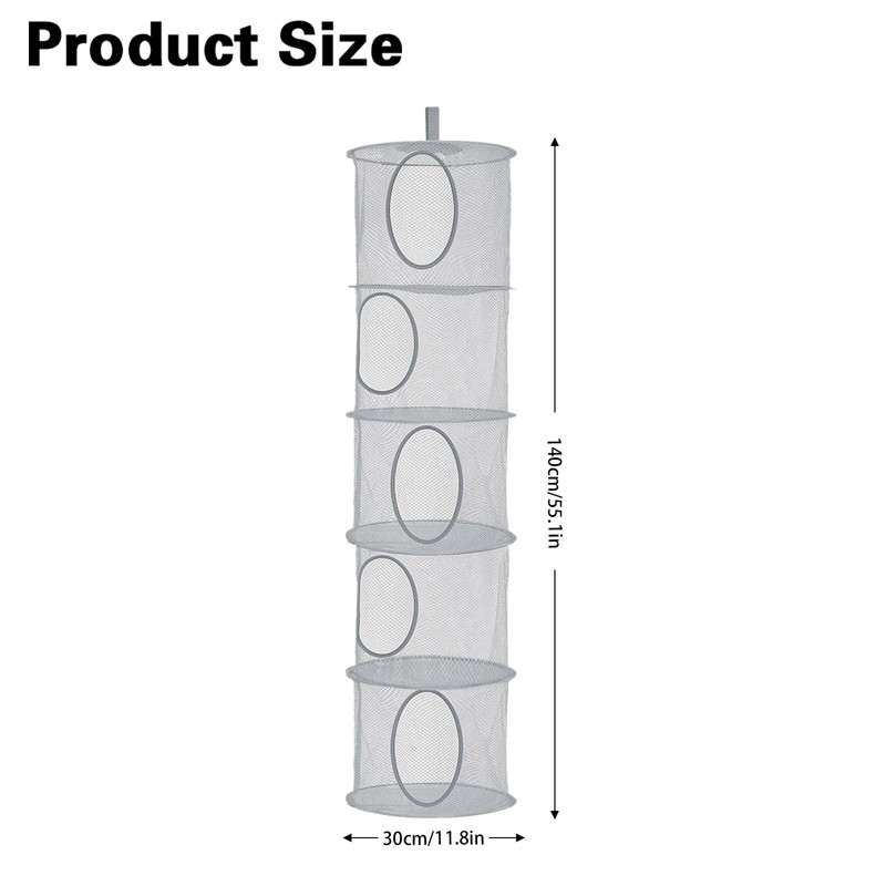 QYRDBGY 5 Tier Hanging Toy Storage Net, Foldable Soft Toy