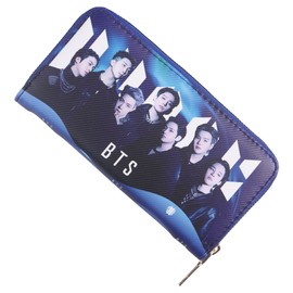 Kpop BTS Merchandise Leather Long Wallets for Army Gifts, Blue, 19 x 9 x 3 cm, Casual, blue, Casual