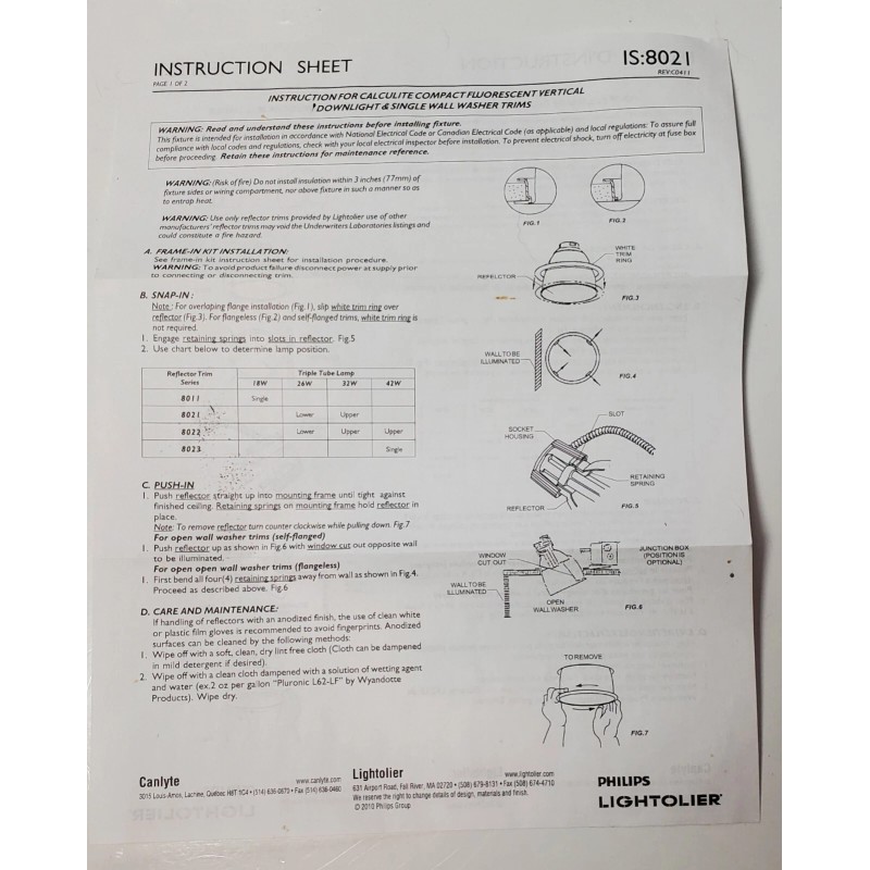 Lightolier PHILPIPS LIGHTOLIER RECESSED DOWNLIGHT 6" CALCULITE NEW 8021CCDW