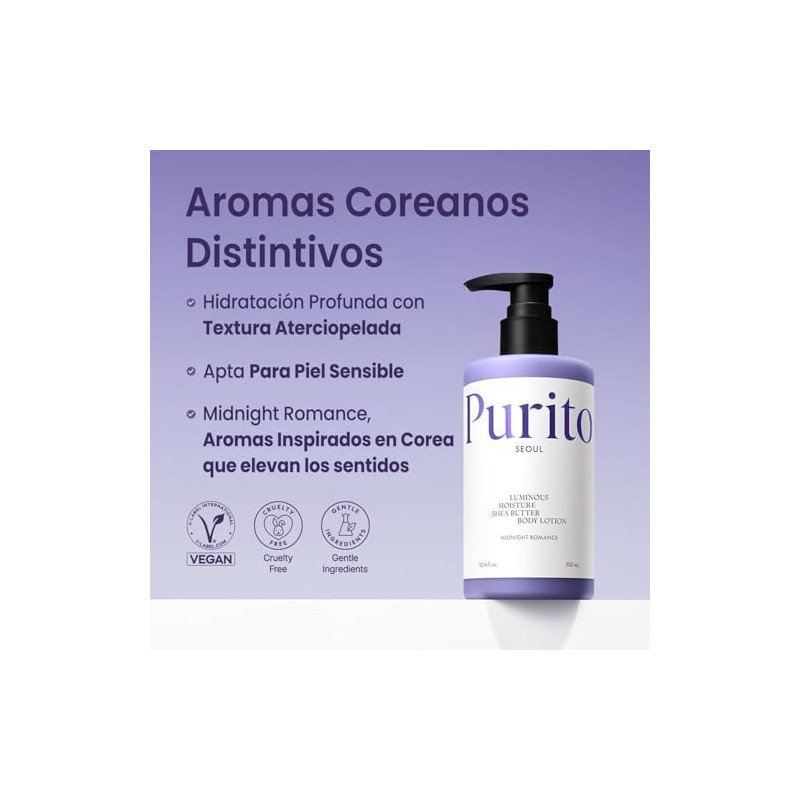 PURITO Crema Corporal Hidratante con Manteca de Karité - Loción