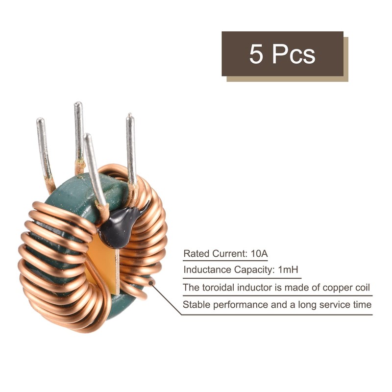 sourcing map Toroid Inductance Copper Coils Magnetic Inductance 1mH 10A