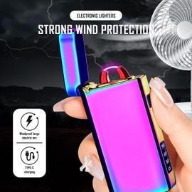 SKRFIRE Electric Arc Lighter – Windproof USB Rechargeable Plasma Torch with Multi-Mode Flashlight, Digital Battery Indicator, Ideal for Hiking, Grilling & Everyday Use (Colors)