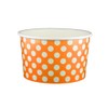 20 oz Yogurt Paper Cups- 600 Count (Polka Dot Orange)