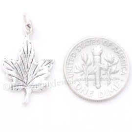 blue*bunny Sterling Silver MAPLE LEAF Charm 925 Thanksgiving Fall AUTUMN Canada Pendant