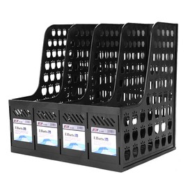 Stehsammler Schreibtisch Ablagefächer A4 Dokumentenablage Papier Organizer Ordner Dokumente Halter mit 4 Fächern Zeitschriftensammler Plastik Stehordner Ordnerhalter Büro Aktenablage Ablagesystem