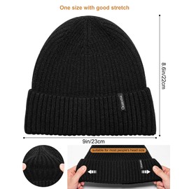 Ocatoma Beanie Hat for Men Women Warm Winter Knit Cuffed Beanie Soft Warm Ski Hats Toque Unisex Gifts for Men Women