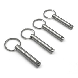 Safety Bolts 8 x 46 mm (Pack of 4) with Ball Lock and Ring, Cotter Pin Pin Ball Lock Bolts Stainless Steel Pin Pin Pin