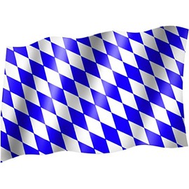 Flag of Bavaria (Small Diamonds Blue White Oktoberfest) State Flag / Country Flag / Hoisting Flag with Eyelets 150 x 90 cm Very Good Quality