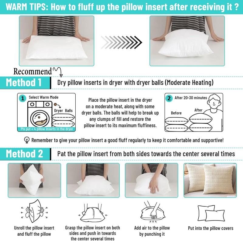 QUBA LINEN QUBA LINEN 18 x 18 Throw Pillow Insert