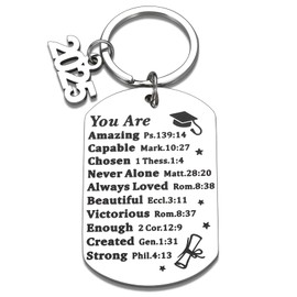 2025 Graduation gifts for Him Her Class of 2025 Keychain Graduation Gifts for Women Men Middle senior High School College Grad Student Nurse Daughter Son Degree Inspirational Religious Christian gift