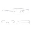Gr8Sight 7-Pack Rimless Reading Glasses with Small Lenes (Silver,+2.25)