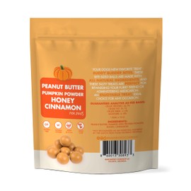 Pumpkin Pup Buddy Budder Bites, Natural Peanut Butter Dog Treats with Pumpkin Flavor, Soft Peanut Butter Ball Treat or Use to Hide-A-Pill, 15 Balls, 5.3oz