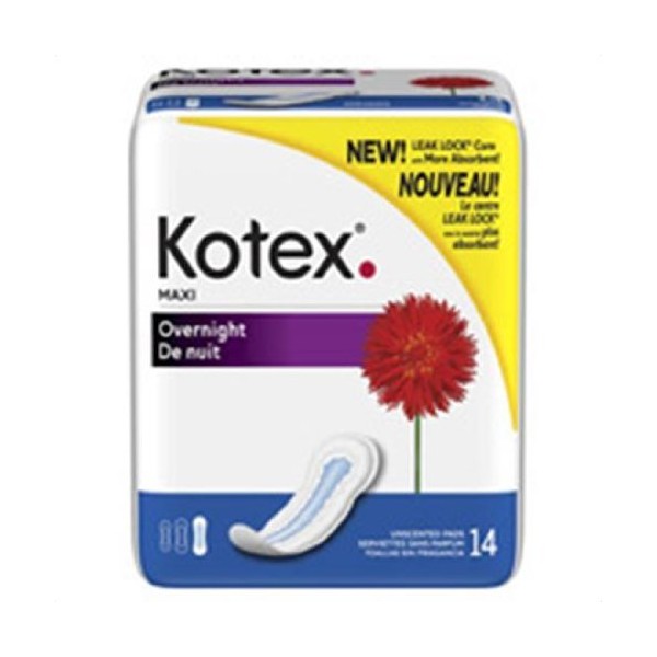 U by Kotex Security Maxi Pads, Overnight 14 ea (Pack
