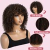 Style Icon Short Kinky Curly Wig with Bangs Human Hair