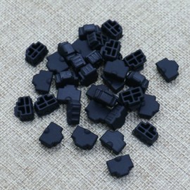 Buorsa Black Ethernet Hub Port RJ45 Anti Dust Cover Cap Protector Plug, 30 Pcs