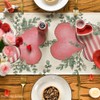 Artoid Mode Pink Eucalyptus Hearts Table Runner, Anniversary HoliKitchen Dining