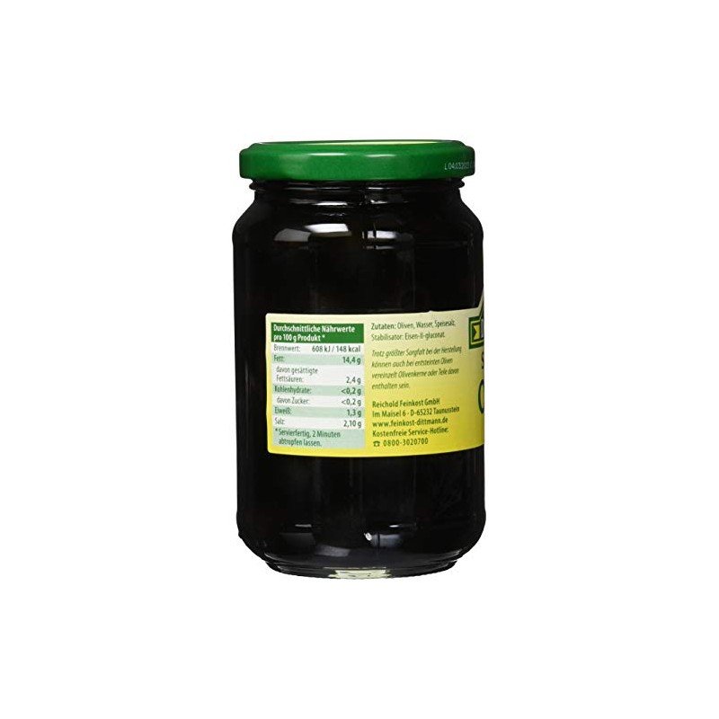 Feinkost Dittmann Blackened Olives without Stone 300 g