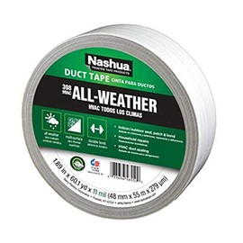 Nashua 398 Polyethylene Coated Cloth Professional Grade Duct Tape, 55 m Length, 48 mm Width, White