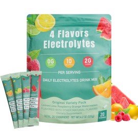 Taeci Electrolyte Powder Packets Sugar Free – Hydration Drink Mix with Potassium, Magnesium & Sodium – Zero Sugar Electrolytes for Rapid Rehydration – 20 Stick Packs, Variety Flavors