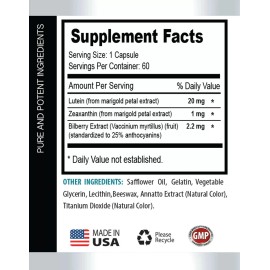 PRIVATE LABEL Natural vision protection - EYE VISION GUARD - daytime eye comfort 3Bot 180Caps