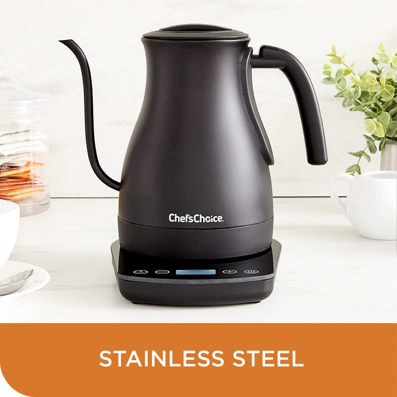 Chef'sChoice Electric Kettle Gooseneck Style Perfect for Pour-Overs Stainless Steel