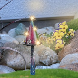 EVOLUX Solar Garden Outdoor Statues Cottagecore Mushroom, Solar Garden Lights Waterproof Lawn Decor Mushroom Statue for Patio, Balcony, Yard Ornament - Unique Housewarming