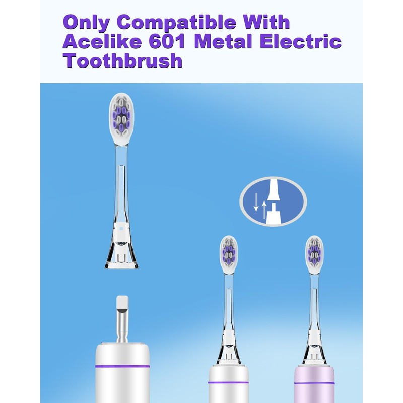 Acelike 601 Metal Electric Toothbrush Replacement Brush Head, 100% Compatible