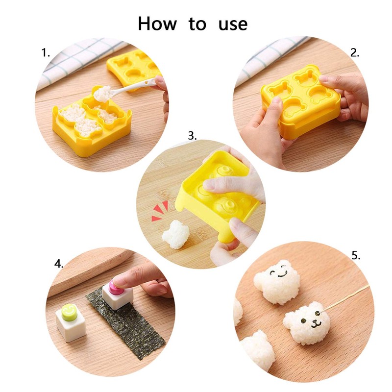 Rice Ball Mold, DIY Cute Sushi Embossing Mold, Mini Bear