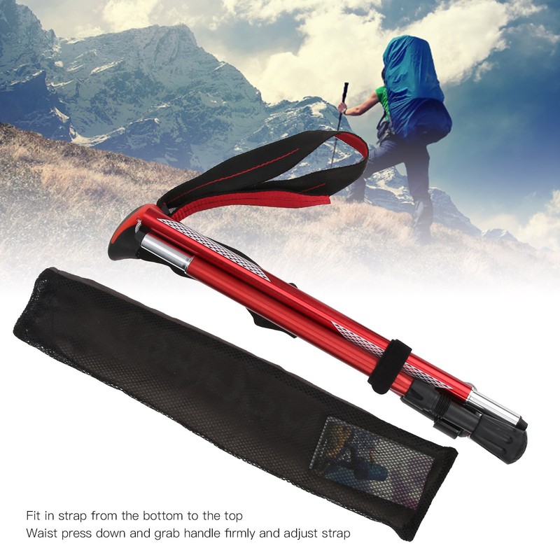 Collapsible Lightweight Aluminum Pole Hiking Stick Cane for Trekking Mountaineering