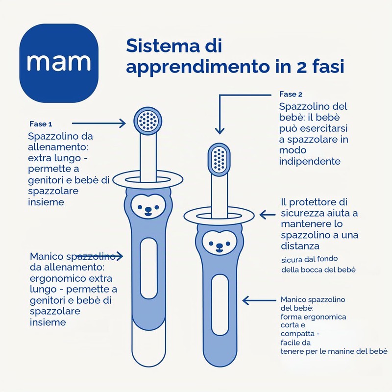 MAM Set di spazzolini da denti per l'apprendimento per bambini,