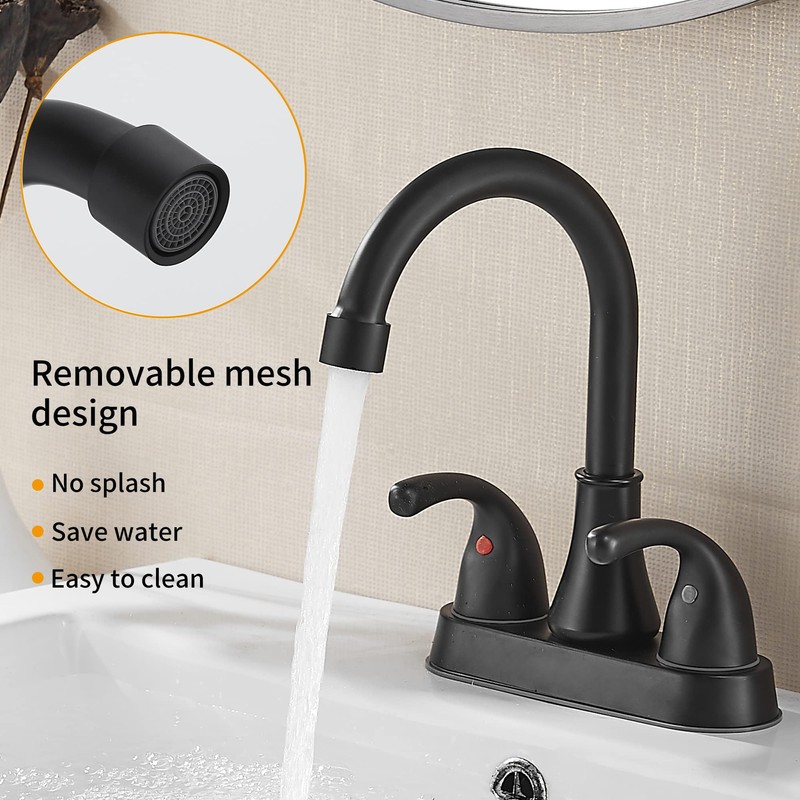 Bathroom Sink Faucet FRANSITON 4 Inch Faucet 2 Handle Bathroom