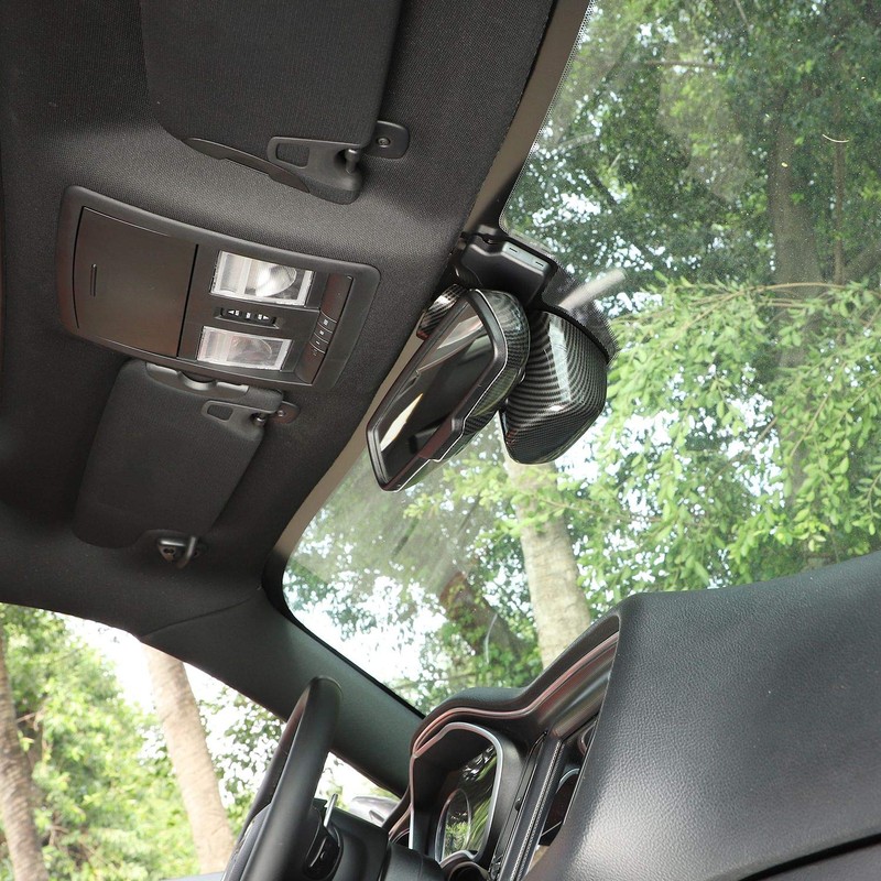 Voodonala for Challenger ABS Carbon Fiber Interior Rearview Mirror Cover