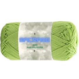 Art of Yarn Polyester Macrame Cord 2mm x 142 Yards (426 feet) Crochet Macrame Rope Bag Crafts Wall Nylon Polypropylene Hangings Hilo String Twine Rug Thread Gift for Knitter 1 Skein Lime Green 9150
