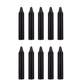 Mega Candles 10 pcs Unscented Black Exquisite Mini Taper Candle, 4 Inch Tall x 3/4 Inch Diameter, Supreme Chimes, Enchantment, Rituals, Casting Spells, Witchcraft, Wiccan, Metaphysical