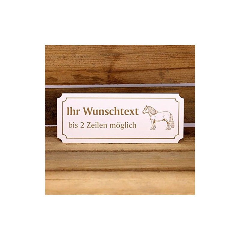 Engraved with Shetland Pony Motif and Desired Text Door Sign