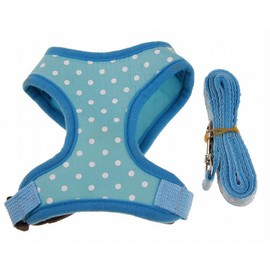 Plus Nao Dog Harness for Pets, Lead Set, Leashe, Torso, Chest Coat, Vest, For Small Dogs, Walks, Going Out, Dogs, Dogs, M, Craft Shape, Dot Blue