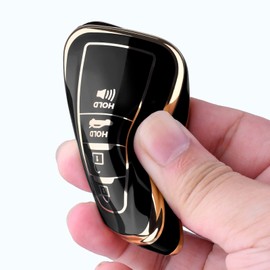 OATSBASF Car Key Case for Toyota, 4 Button Key Case for Toyota Avalon, Corolla, RAV4, Camry, C-HR, Prius Prime, 86 GT, Highlander Key Box Cover (4-Button Black)